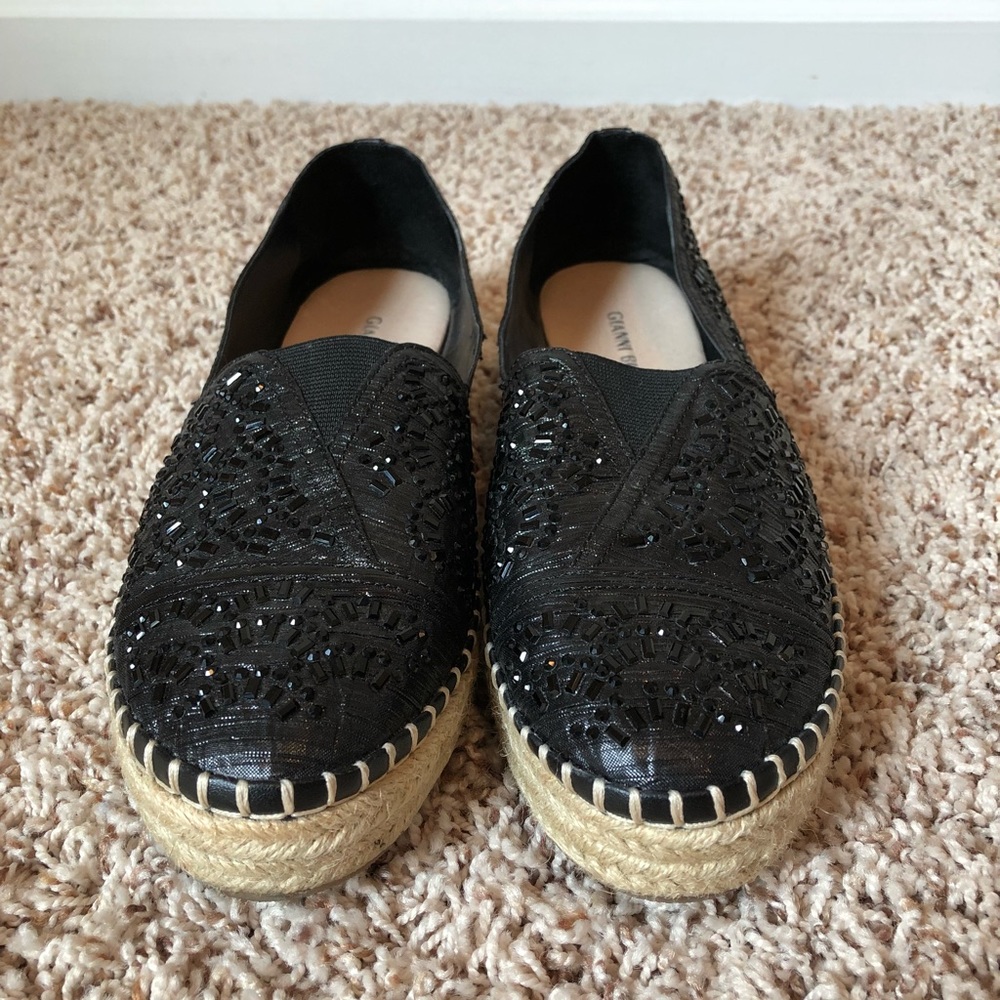 Giani Bernini  Black Studded Flats